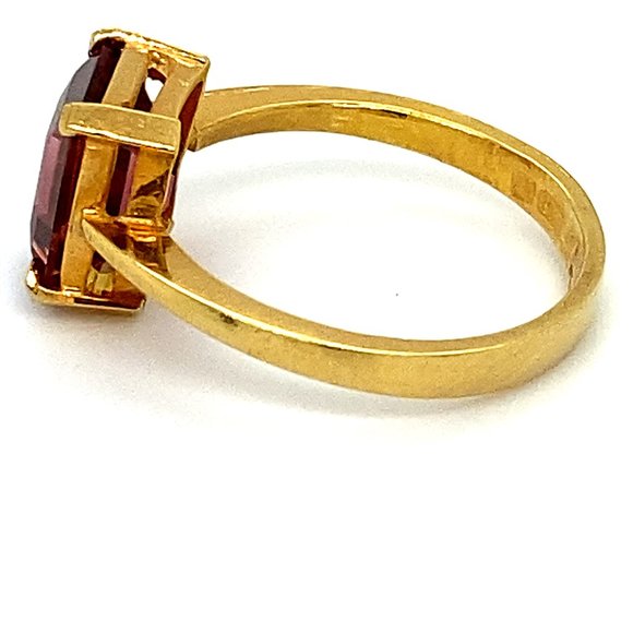Rubellite 3.52ct Solid 22K Yellow Gold Ring - Picture 5 of 6